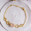 Rosy Circle Game Gold Plated Sterling Silver Chain Bracelet