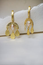 Dance Away Gold Plated Sterling Silver Pearl Droplet Earrings
