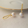 Pearl Slip-On Gold Plated Sterling Silver Drop Earrings