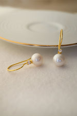 Pearl Slip-On Gold Plated Sterling Silver Drop Earrings