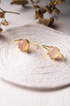 Cotton Candy Rose Chalcedony Slip-On Earrings - Mannash - SILVER EARRINGS - 