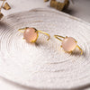 Cotton Candy Rose Chalcedony Sterling Silver Slip-On Earrings