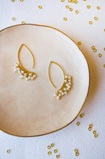 Pearl Dust Sterling Silver Slip On Earrings