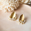 Leafy Pearl Dust Sterling Silver Stud Earrings