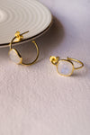 Divine Moon Stone French Hoop Earrings - Mannash