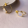 Divine Moon Stone French Hoop Sterling Silver Earrings