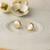 Mother Of Pearl Gold Plated Sterling Silver Stud Earrings