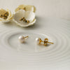 Classic Fresh Water Pearl Gold Plated Sterling Silver Stud Earrings