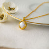 Clover Pearl Gold Plated Sterling Silver Pendant Chain Necklace