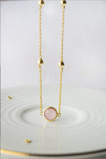 Rosy Dancing Balls Sterling Silver Chain Necklace