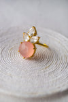 Rosy Blush Statement Ring - Mannash