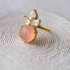 Rosy Blush Statement Sterling Silver Ring