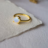 Divine Moon Stone Gold Plated Sterling Silver Classic Ring