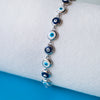 Wrap Around Dual Color Handpainted Sterling Silver Evil Eye Bracelet