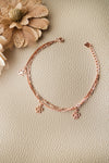 Lucky Clove Charms Rose Gold Plated Sterling Silver Chain Bracelet
