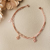 Lucky Clove Charms Rose Gold Plated Sterling Silver Chain Bracelet