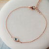 Evil Eye Rose Gold Plated Sterling Silver Chain Bracelet