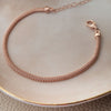 Mesh Chain Classic Rose Gold Plated Sterling Silver Chain Bracelet
