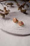 Classic Evergreen Circle Rose Gold Plated Stud Earrings - Mannash