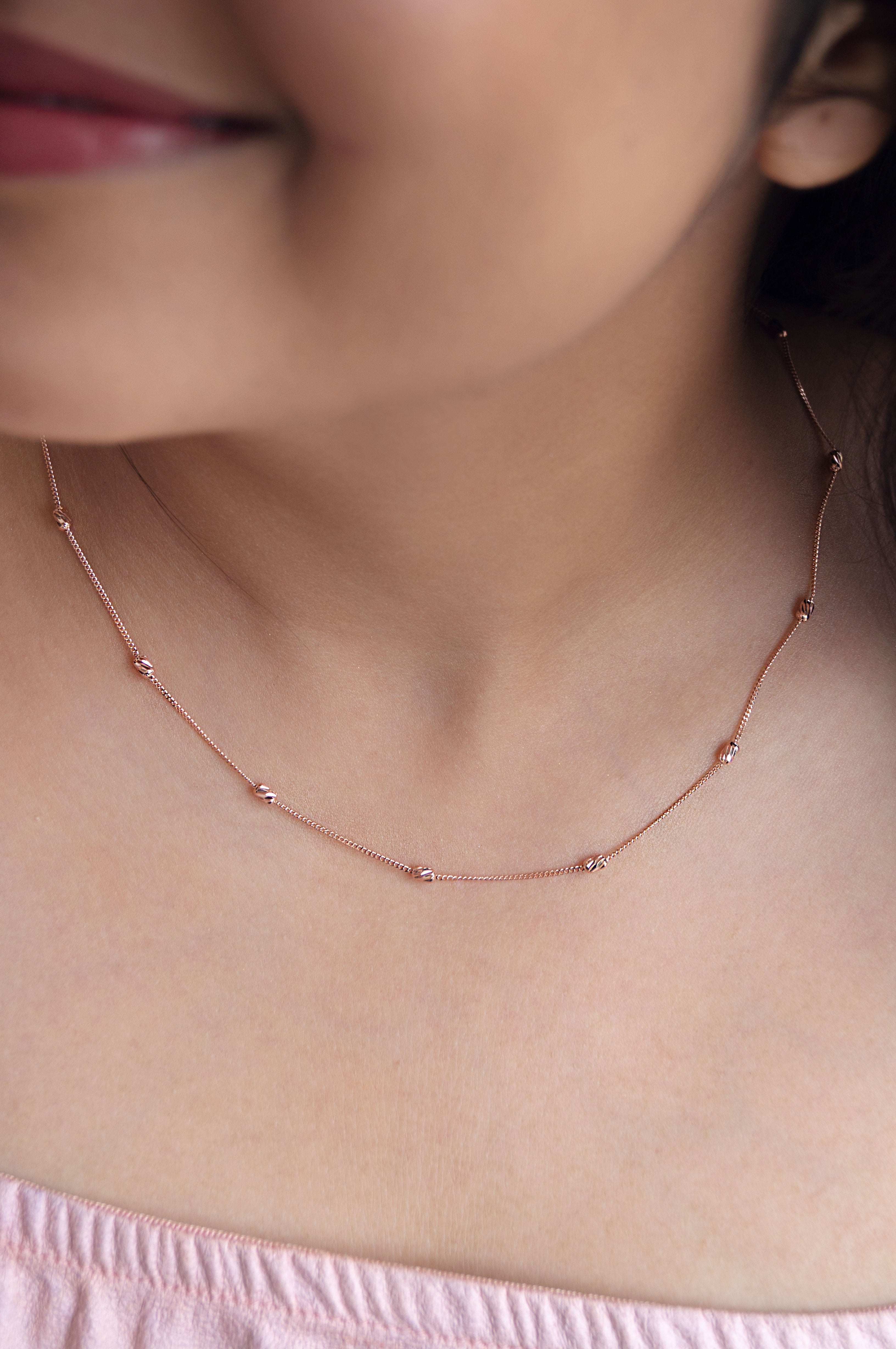 Rose gold bead chain hotsell