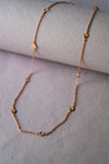 Retro Sparkle Station Rose Gold Plated Chain Necklace - Mannash