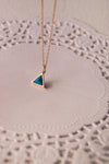 Just-Tri-It Lapiz Rose Gold Plated Pendant Necklace - Mannash