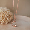 Slip On Heart Rose Gold Plated Sterling Silver Pendant Chain Necklace
