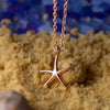 Underwater Star Fish Rose Gold Plated Sterling Silver Pendant Necklace