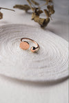Dots & Dashes Rose Gold Plated Adjustable Rings - Mannash
