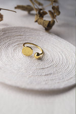 Dots & Dashes Gold Plated Sterling Silver Adjustable Rings