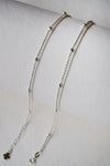 Station Beads Two Layer Sterling Silver Anklets