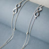 Two Layer Infinity Chain Sterling Silver Anklet