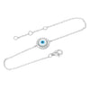 Halo Evil Eye Sterling Silver Chain Bracelet