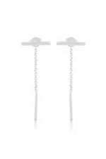 Three Way Gold Plated Sterling Silver Bar Detachable Dangler Earrings