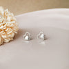 Yours And Mine Heart Sterling Silver Mini Stud Earrings