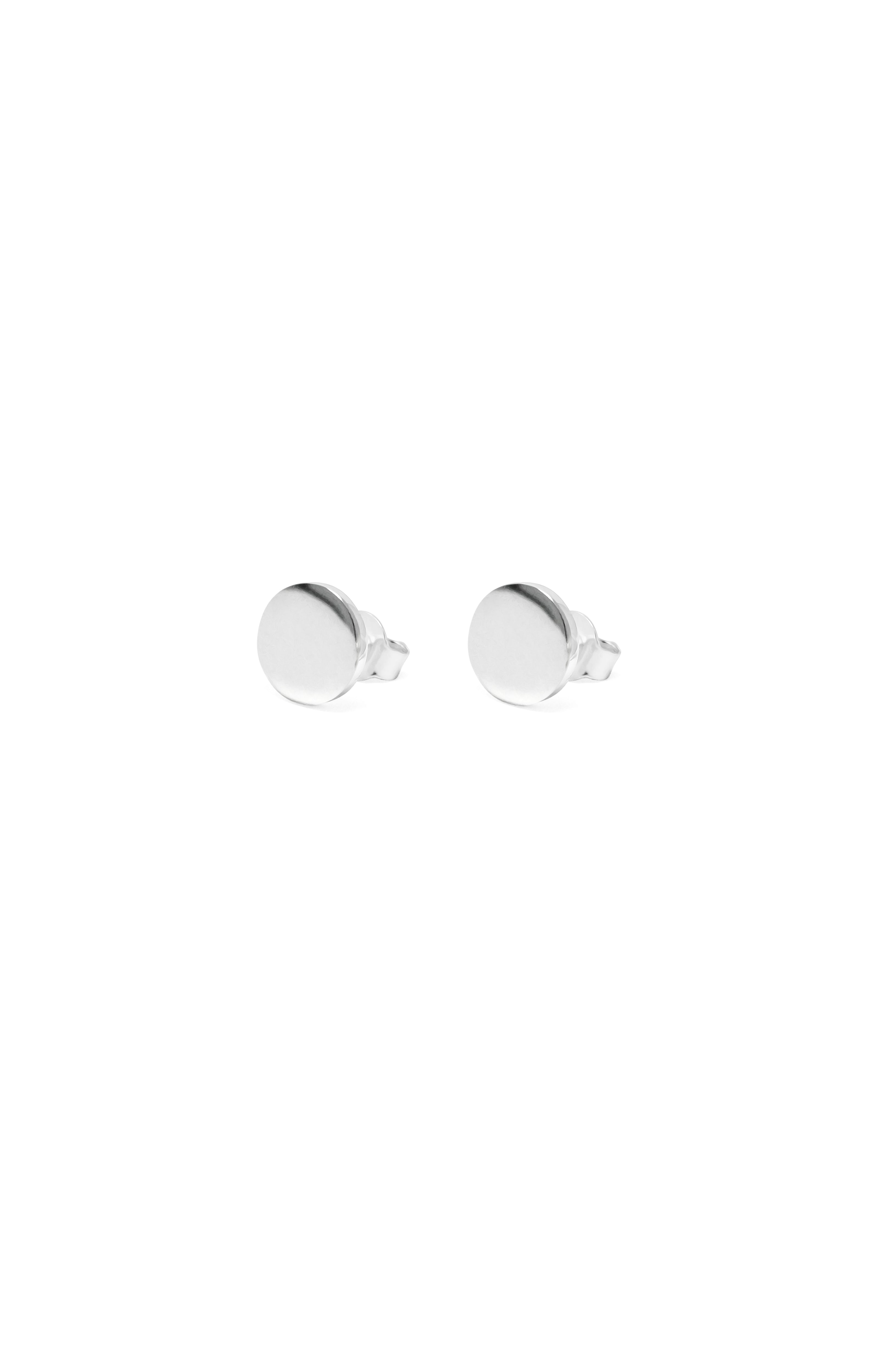 Flat silver store stud earrings