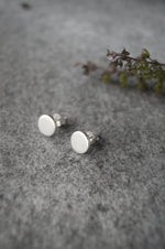 Classic Evergreen Circle Sterling Silver Stud Earrings