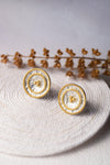 Shimmering Gold Granulation Statement Stud Earrings - Mannash