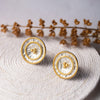 Shimmering Gold Granulation Statement Sterling Silver Stud Earrings