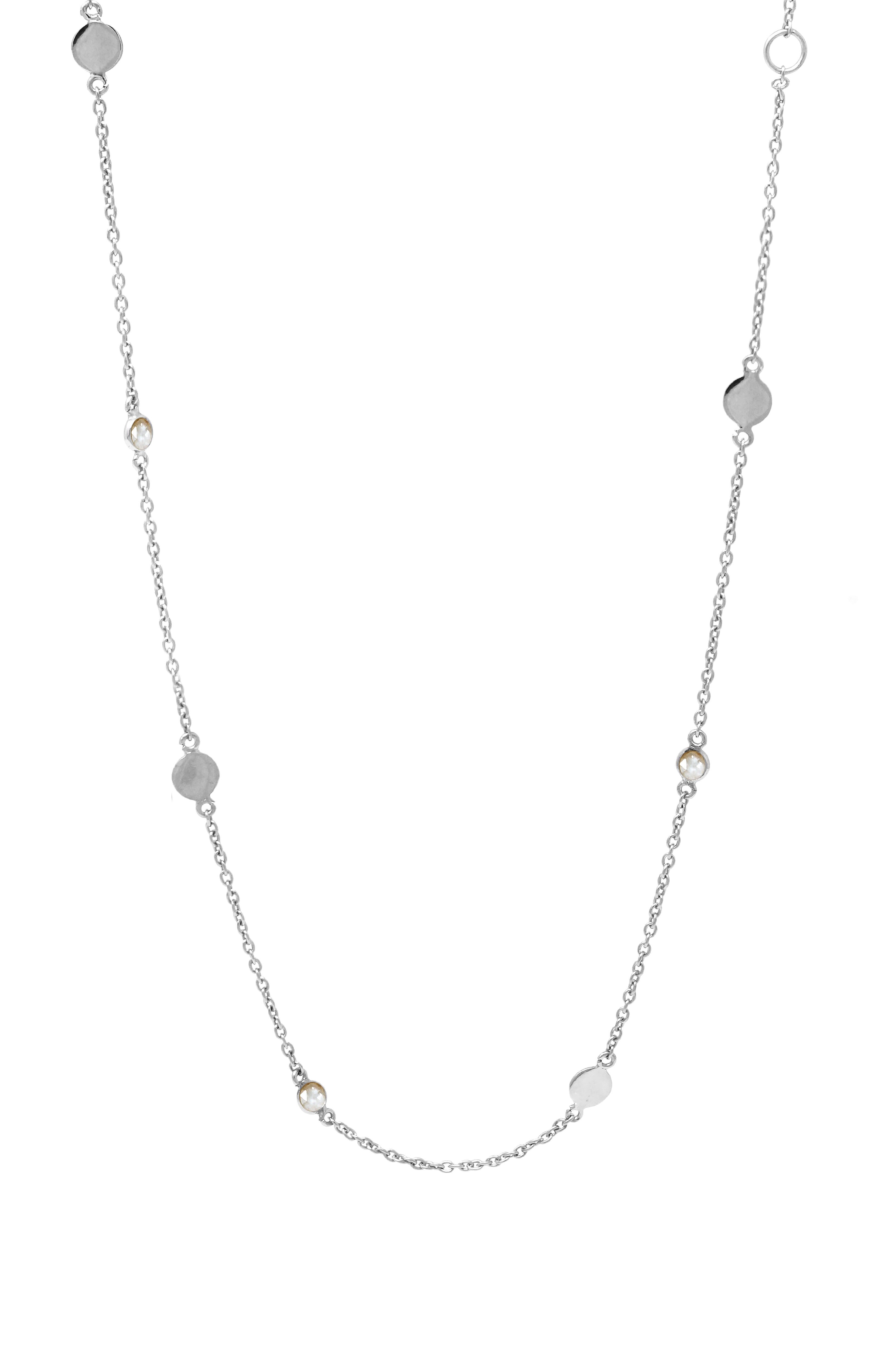 GURHAN Amulet Sterling Silver Station Long Necklace, 10mm Round, with
