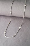Retro Sparkle Station Silver Chain Necklace - Mannash