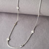 Retro Sparkle Station Sterling Silver Chain Necklace