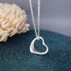 Slip On Heart Sterling Silver Pendant Chain Necklace
