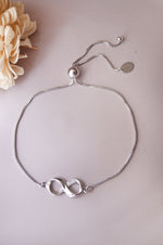 Calming Infinity Sterling Silver Pull Chain Bracelet