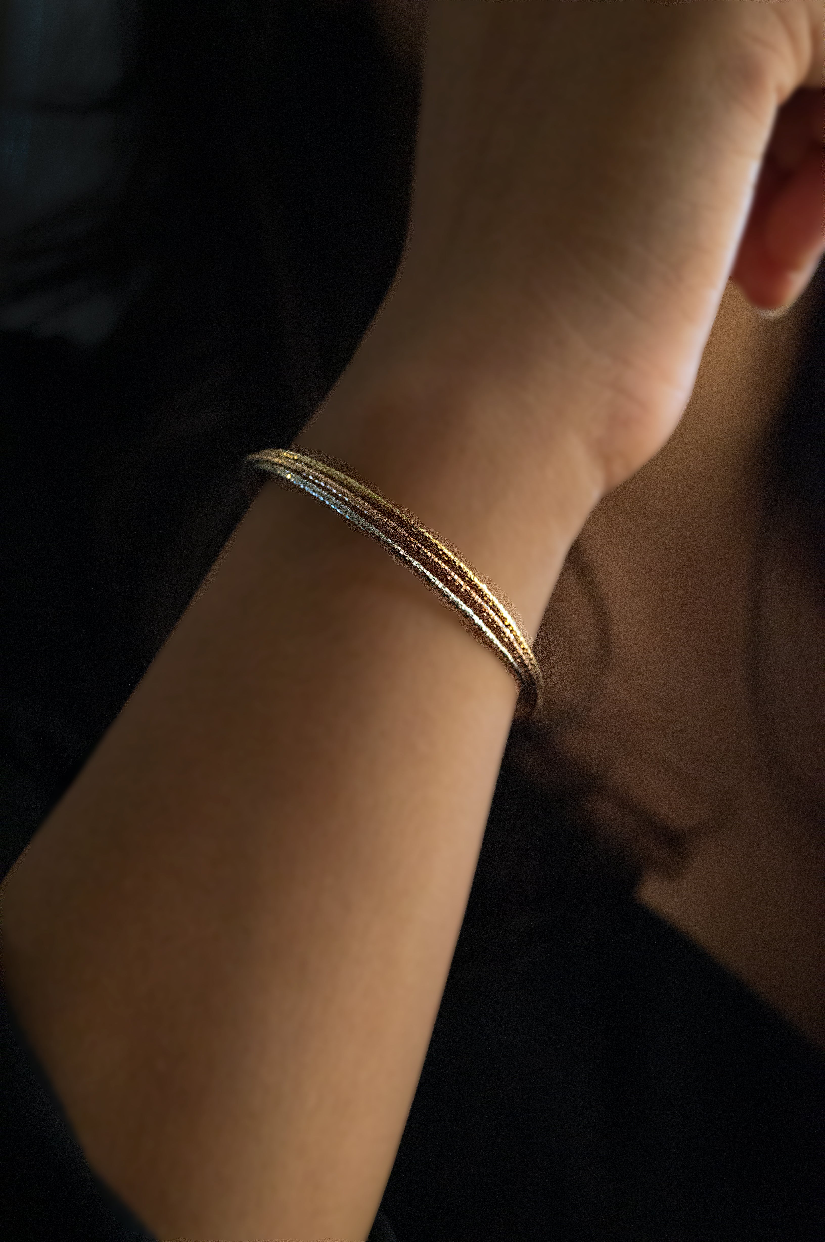 Buy quality CZ gold flexible diamond bracelet in Ahmedabad