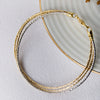 3 Layer Shimmering 2 Tone Sterling Silver Flexible Bracelet