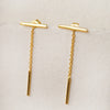 Three Way Gold Plated Sterling Silver Bar Detachable Dangler Earrings