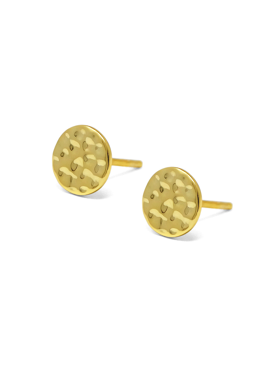 14k Yellow Gold Round Angel Stud Earrings | Wish