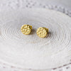 Hand Beaten Classic Mini Gold Plated Sterling Silver Stud Earrings