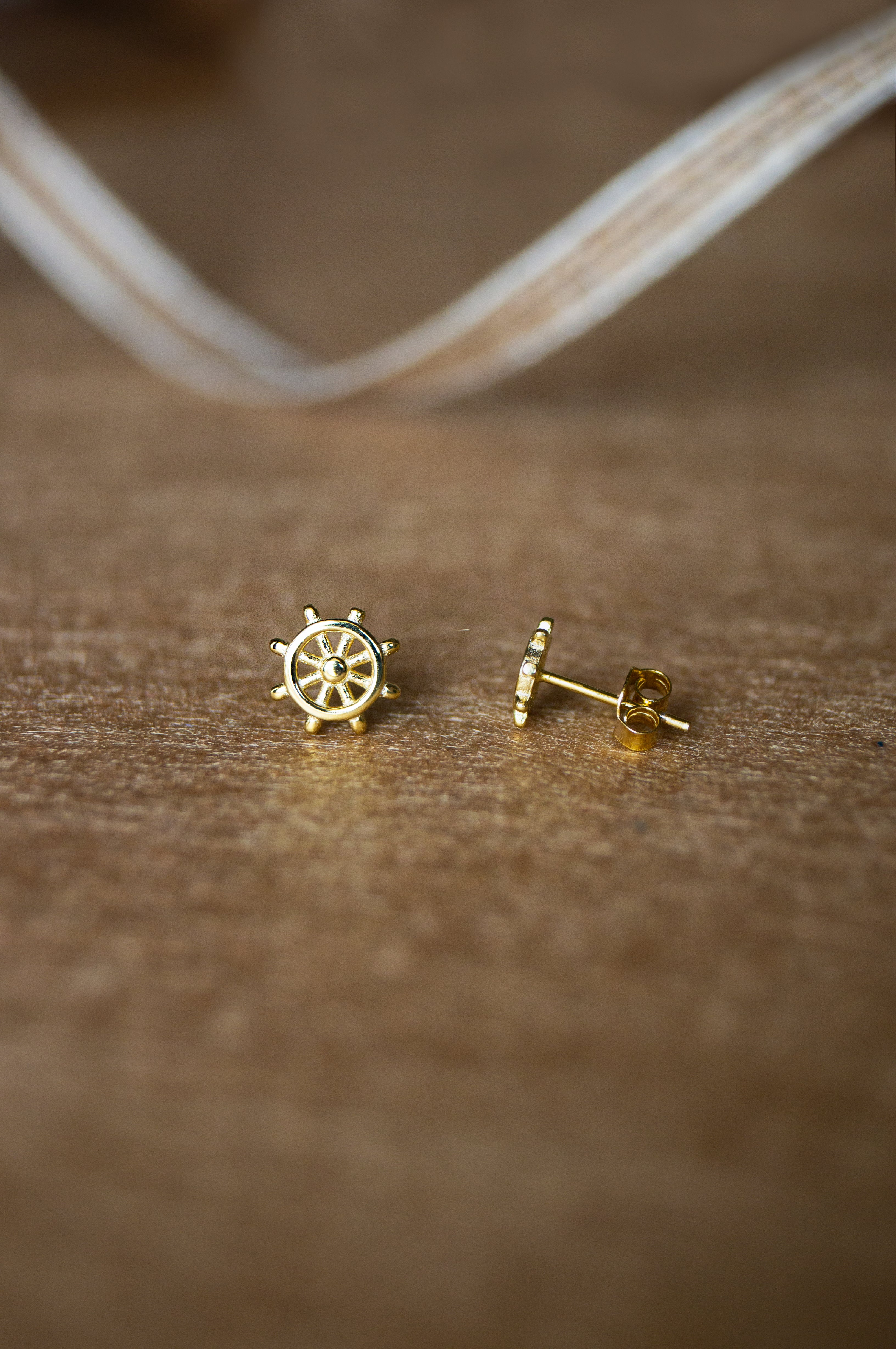 Wheel of Fortune, Gold Earrings